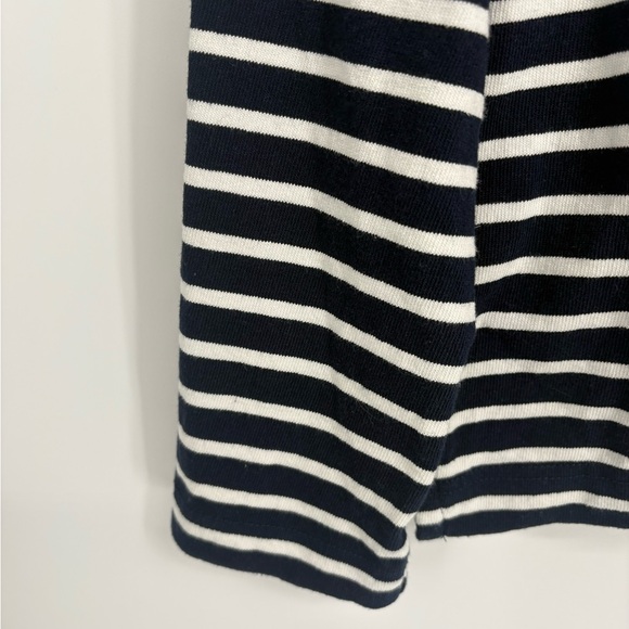 J. Crew Funnelneck Pullover in Striped Mariner Cloth Navy and White - Picture 5 of 9